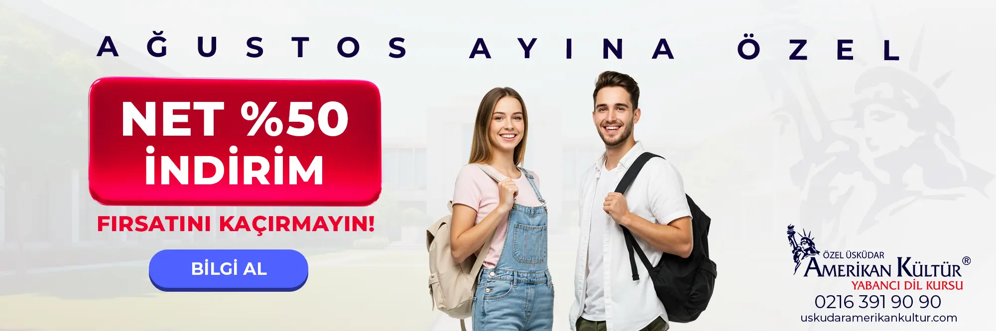 Ağustos Ayına Özel Net %50 İndirim